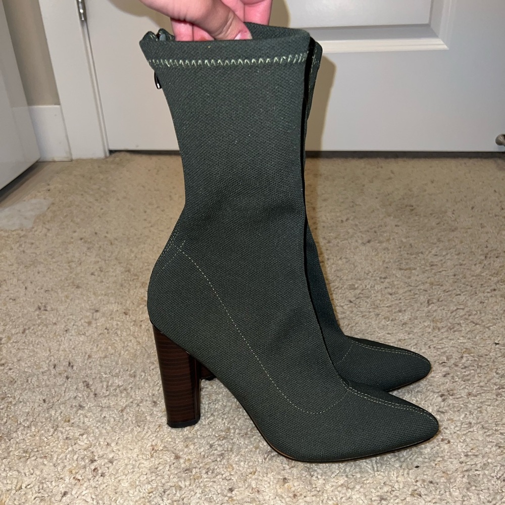 Ego Women's Elegant Green Ankle Boots, Size 7